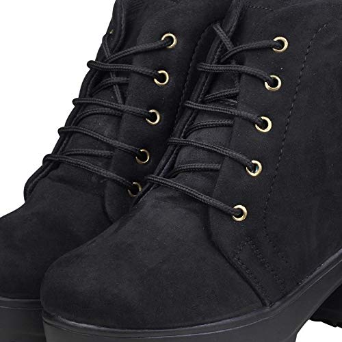 Image of Women's Suede Leather Ankle Boots(41,Black)