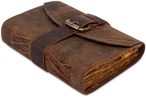 Journal en cuir vierge de style médiéval pour ne plus tacher vos dessins au verso