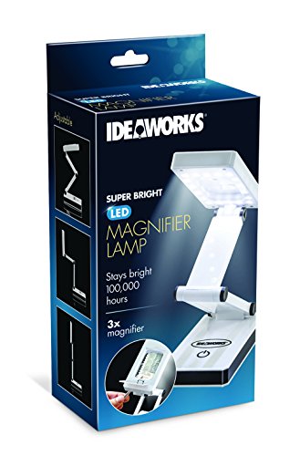 Ideaworks Jr7911 Led Desk Lamp, White With Magnifying Glass #TOP7