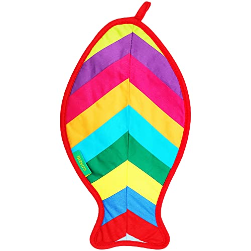 Pot Holders For Kitchen, 2Pcs Fabric Patchwork Mats 100% Cotton Heat Resistant Hot Pads With Hanging Loop For Bbq/Cooking/Baking/Grilling/Microwave/Barbecue (Fish Red) #TOP2