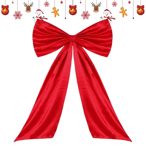 Lazo gigante de Navidad | Cinta grande para decoración de fiesta, decoración de lazo gigante de Navidad para puerta delantera | para pared, puerta, corona, mantel, escalera, telón de fondo, valla