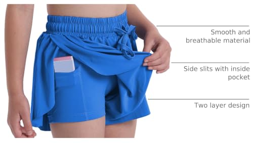 Image of Flowy Shorts for Teen Girls Athletic Running Youth Butterfly Shorts