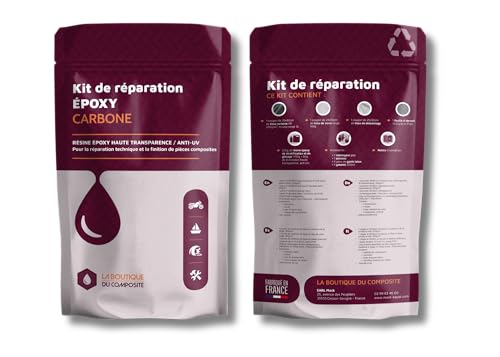 Kit de réparation Composite époxy – Carbone et Fibre de Verre (Kit réparation Fibre Carbone)