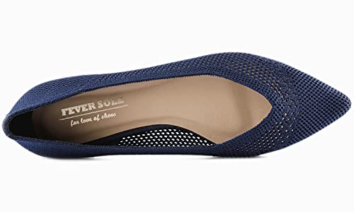 Image of FEVERSOLE Women's Woven Pointy Fashion Cutouts Breathable Knit Flat Shoes