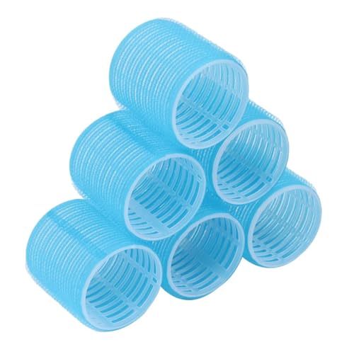 Rullo per capelli, 6 pezzi/confezione di strumenti for lo styling, bigodini for capelli senza calore, autoadesivi, for salone, dimensioni jumbo, bigodini adesivi for capelli(Blue)