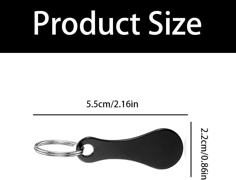 6 Pcs Quarter Holder Keychain- Stainless Steel Shopping Trolley Token Unisex for Grocery Shopping(Silver+Black) image 2