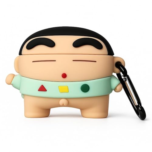 Image of Cartoon Silicone Case Compatible with Apple AirPods Pro 2 Case Cover - Cute 3D Shockproof 360 Protective Skin Cover with Keychain | AirPods Pro 2nd Gen Case (Shin-chan)