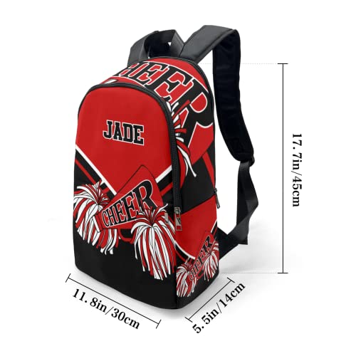 Cheer Red Black Cheerleader Backpack Laptop Bag Shoulder For Hiking Adult Birthday Holiday Gift, 11.8''(L) X 5.51''(W) X 17.72''(H) #TOP6