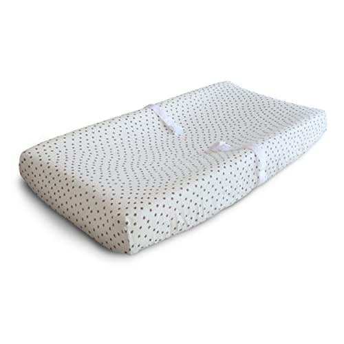 Image of mushie Extra Soft Muslin Fitted Changing Pad Cover (Bloom)