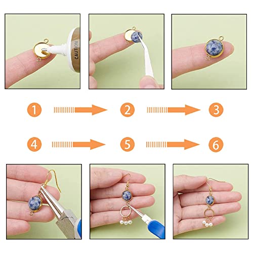 SUPERFINDINGS 30Pcs 15 Styles Natural Cabochon Gemstone 16mm Half Round Dome Flatback Quartz Stone for Necklace Jewelry Making DIY Craft Handmade - Image 4
