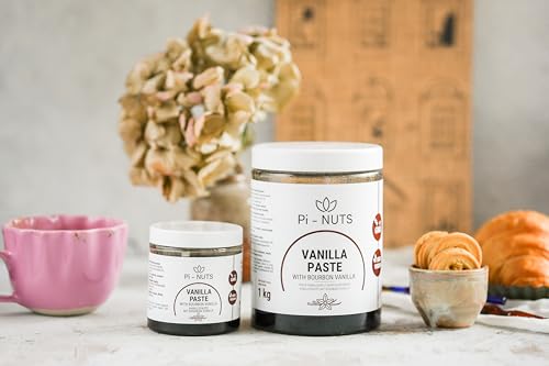 Pi-nuts Vanille Paste -aus Bourbon-Vanillebohnen und Vanilla Extract - Intensives Vanille Aroma - Glutenfrei, keine Konservierungsstoffe - Zum Backen und Desserts - 100 g