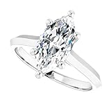 JEWELERYIUM 4 CT Marquise Colorless Moissanite Engagement Ring, Wedding Bridal Ring, Eternity Sterli