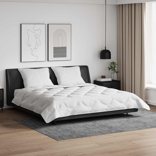 Teenpull Juego de edredón con almohada, 3 piezas, color blanco, microfibra, edredón de verano, 240 x 220 cm, transpirable, agradable para la piel, para dormitorio, habitación de invitados, diseño