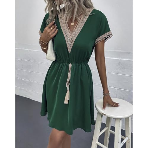 Robe midi évasée avec cordon de serrage réglable - 6