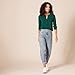 Amazon Essentials Women's Long-Sleeve Woven Blouse, Dark Green, X-Large