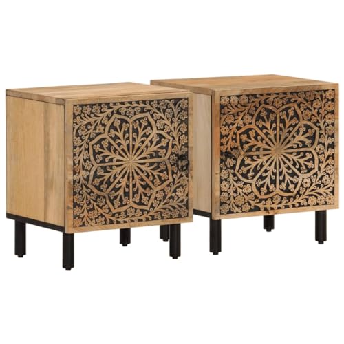 VidaXL Mesitas de Noche 2 uds Madera Maciza