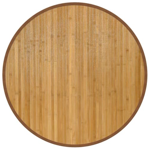 vidaXL Tapis Rond Naturel 80 cm Bambou, Tapis de Salon, Tapis de Cuisine, Tapis Rond, Tapis de Chambre à Coucher, Tapis de Salle de Bain