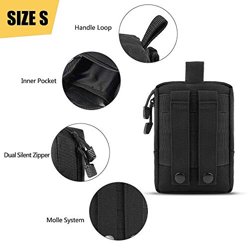 FUNANASUN 2 Pack Molle Pouches - Tactical Compact Water-Resistant EDC Utility Pouch Bags - Thumbnail 3