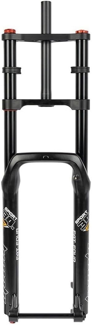 MTB Air Suspension Fork 26x5.0'' Fat Bike Fork Travel 190mm 1-1/8 Straight Front Fork Thru Axle 15x150mm Rebound Adjustable Double Shoulder Manual Lockout，for Mountain Bike Ebike(Black)