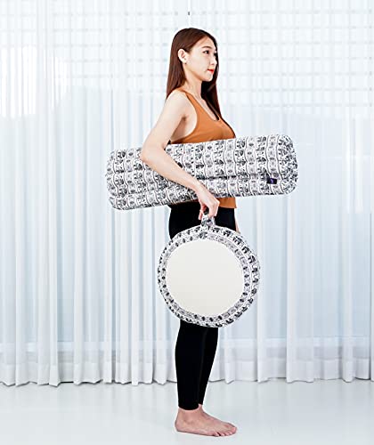 Leewadee Cushion Set-1 Round Yoga Pillow and 1 Square - Image 3