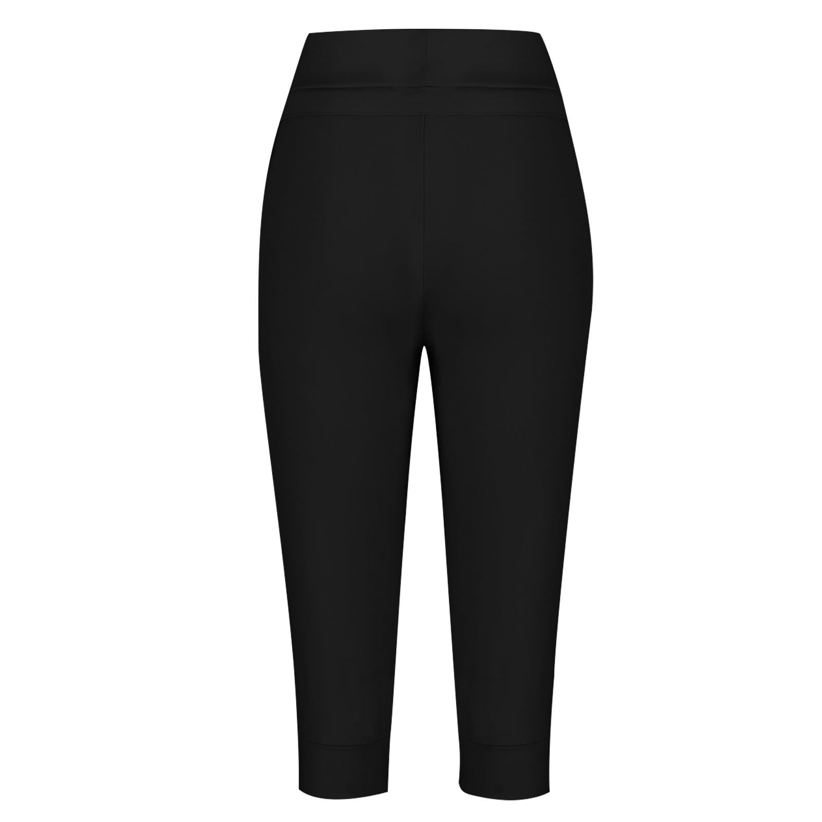 Capris Pants for Women 2026 Sweatpant Cropped Jogger Running Pants Lounge Loose Fit Drawstring Waist with Side Pockets - 5