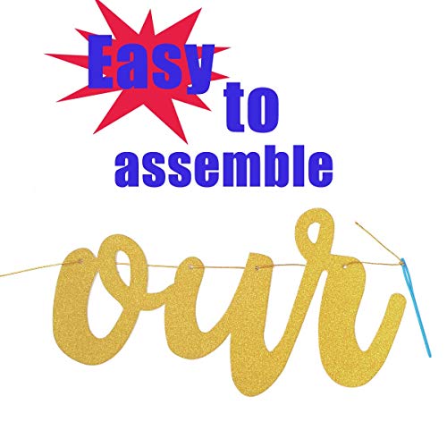 Be Our Guest Gold Sign Banner - Reception Banner for Beauty And The Beast Party, Bridal Shower, Wedding, Engagement, Bachelorette, Baby Shower, Birthday, Housewarming Decorations