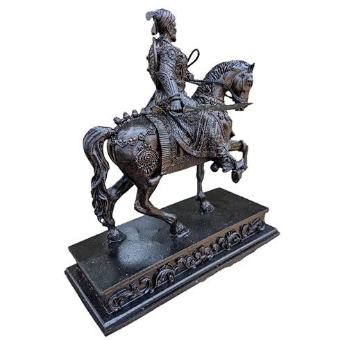 Image of Chhatrapati Shivaji Maharaj Ashwarudh Murti Statue 7 inch for Home and Car Dashboard (on Horse) (Copper)