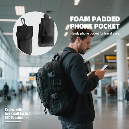 Tactical Backpack Military Army Daypack - Assault Pack for Men Molle Backpacks Bug Out Bag 3 Day Pack for Hiking Camping Travel Hunting Rucksack Trekking Black - Image 3