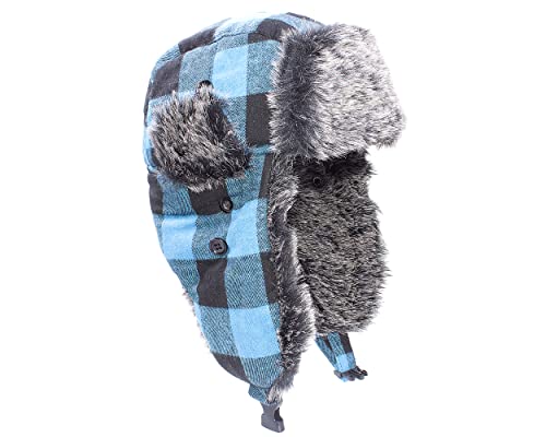 Mens Winter Trapper Hat with Ear Flaps, Warm Fur Aviator