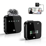 ShinePick Wireless Lavalier Microphone, Lavalier Microphone for iPhone,Professional Video Recording Lav Mic,8H Working Time,Lavalier Microphone with 164FT Transmission,Compatible with Phone&Camera