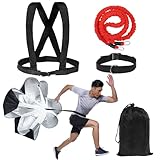 FACULX Speed & Agility Training Set Includes Running Resistance Parachute, Explosive Force Bounce Physical Training Resistance Rope Improving Speed, Adults Agility Training Equipment