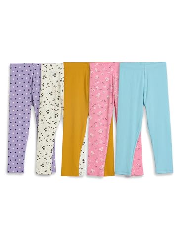 Image of Amazon Brand - Symbol Girl's Cotton Ribbed Stretchable Leggings | Ankle Length | Aged 2-14 Years