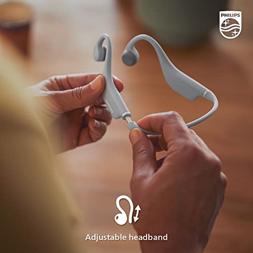 Image of PHILIPS Kids Open-Ear Bone Conduction Bluetooth Headphones with Internal Microphone and Parental Controls, Gray, TAK4607GY