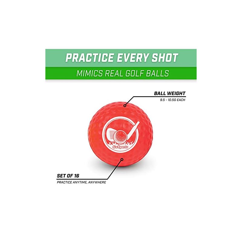 GoSports Foam Golf Practice Balls Realistic Feel and Limited Flight Use