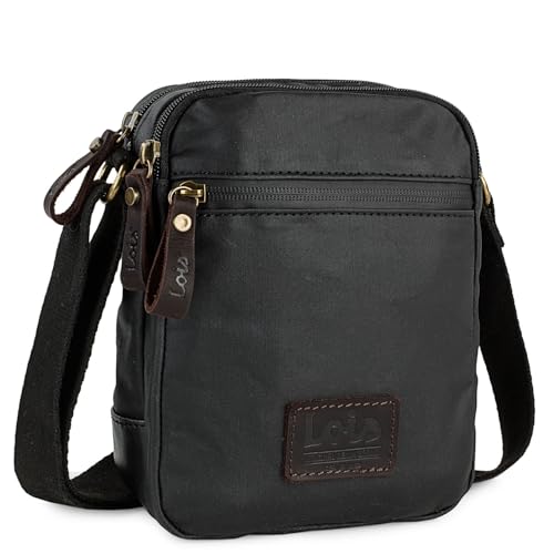 Lois - Bolso Hombre elegante y funcional Bolsitos Para Hombre resistentes y modernos Bolsos Para Hombre estilo casual, ideales para el día a día, Negro
