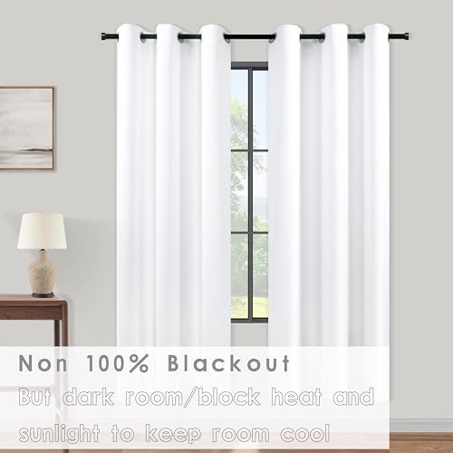 Image of White Curtains for Living Room 42x72 inch Length