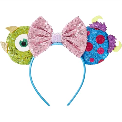 Mouse Ear Headbands for Women Giltter Bow Headband for Girls Birthday Party Decorations