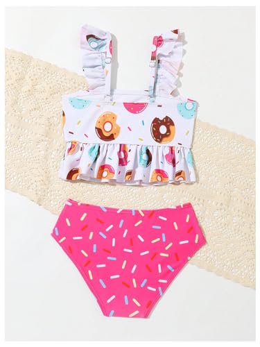 SOLY HUX Toddler Girl's Cute Swimsuit Ruffle Hem Bikini Tankini Set Two Piece Bathing Suits2
