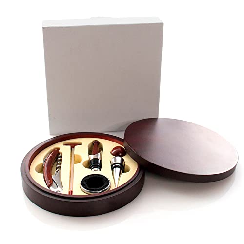 Elegante juego set de vinos con sacacorchos, dosificador, Recoge gotas, tapón y termómetro. Regalos orginales cumpleaños hombres, día del padre, novios, maridos, agradecimientos o Navidad. - imagen 4