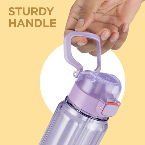 Image of MILTON Aston 1000 BPA & BPS-Free Water Bottle 1 ltr | Food-Grade Plastic | One-Click Open | Leak-Proof | Sip & Gulp Lid I Ideal for Office, School, College, Gym, Purple