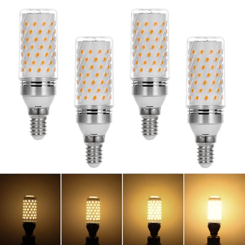 I-SHUNFA Ampoules LED E14 Maïs à Intensité Variable,Blanc Chaud 3000K 7W 1000LM E14 Ampoules,Remplace les Ampoules Halogènes 70W,Ampoules LED pour Lustres,Appliques Murales AC 220-240V (Pack de 4)
