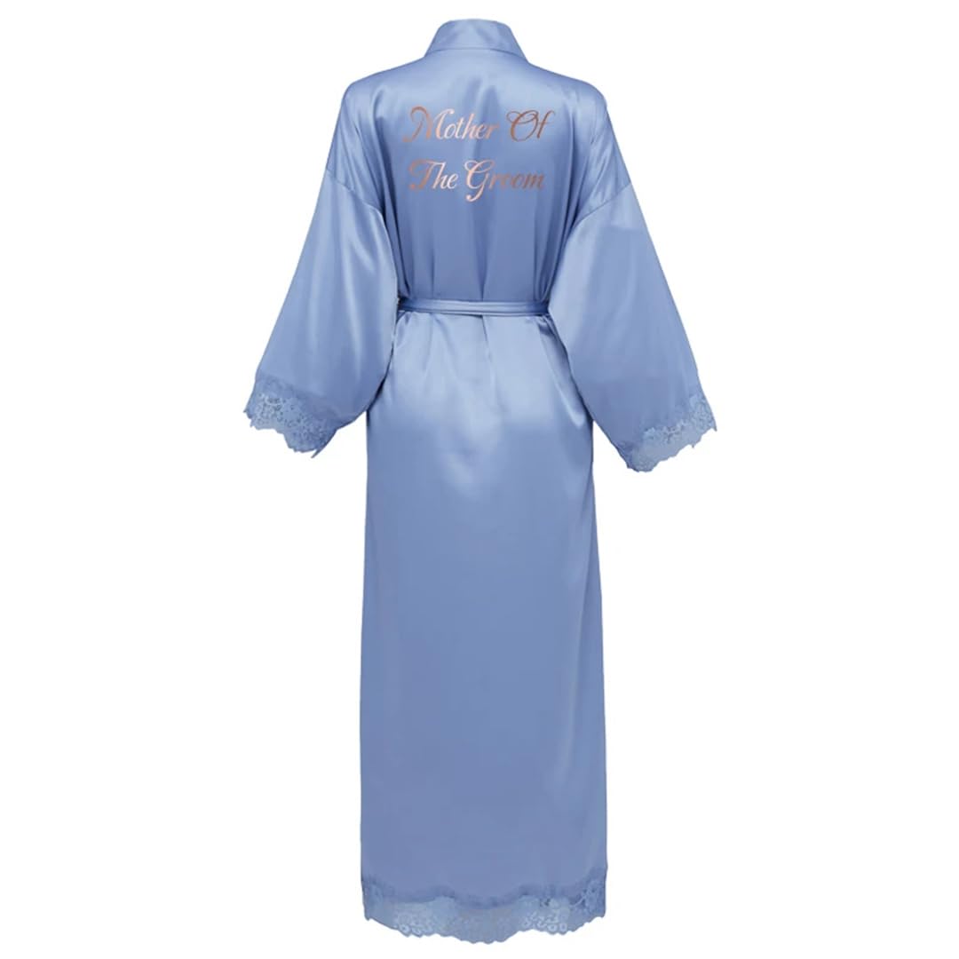 Yeuyyben Vestaglie lunghe da donna in raso opaco in pizzo kimono da sposa abiti da damigella d'onore abiti da notte per feste di nozze