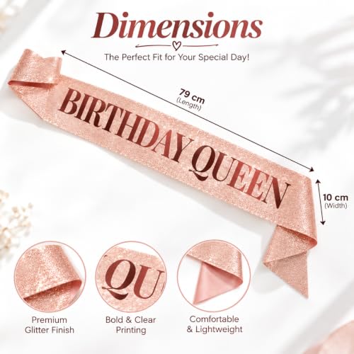 Image of Curated Cart Birthday Crown and Sash for Women Birthday Girl Sash & Rhinestone Tiara Set - Birthday Decorations Birthday Girl Crowns Tiaras for Women