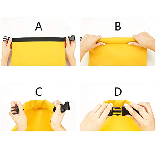 Mochila amarela à prova d'água com rodinhas para nadar e nadar na praia, caiaque, canoagem, pesca,