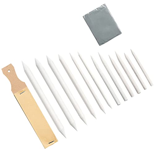 AUTSUPPL 14pc Art Painting Set Sketching Drawing Kit Blending Stumps Erasers Flexion Pens Smudge Pen for All Ages
