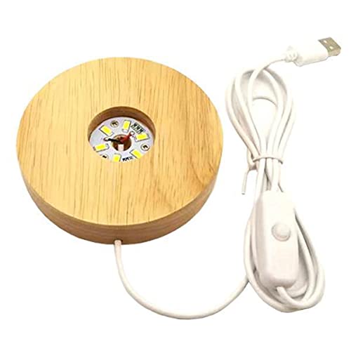 5xWooden Round LED Light Base Display Stand Lamp for Crystals Ball Warm Light-image-41