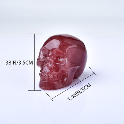 Estatua Decorativa Calavera Cuarzo Fresa 2 pulgadas miniatura 2