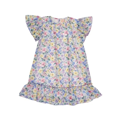 Image of Kids Girls Printed Embroidered Fusion Dress | Handmade Crafted Designer Ethnic Wear | 100% Cotton