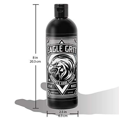Image of Eagle Grit Heavy Duty Industrial Hand Cleaner - USA Made Mechanic Soap - Silica-Based, Solvent-Free Hand Degreaser - Removes Grease, Oil, Paint, & More - Moisturizing, Drain & Eco-Friendly - 3 x 16 Oz
