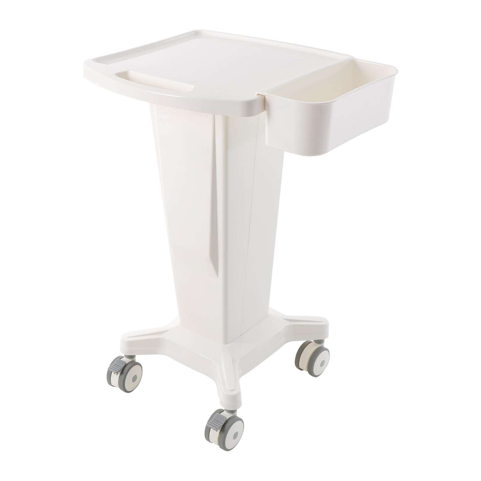 Carrito de laboratorio móvil con ruedas y frenos de ABS para equipos | Carro móvil con capacidad de carga de 60 kg, 40 x 36 cm, soporte lateral y asa para laboratorio, salón, oficina y práctica